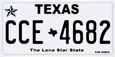 TX license plate CCE4682
