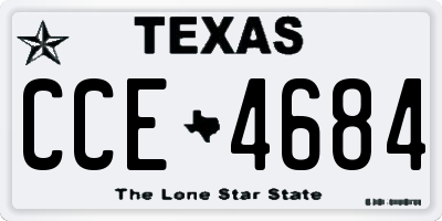TX license plate CCE4684