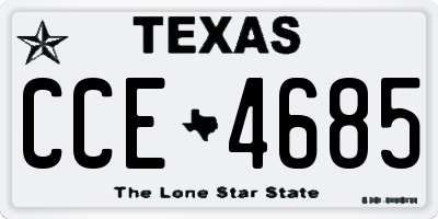 TX license plate CCE4685