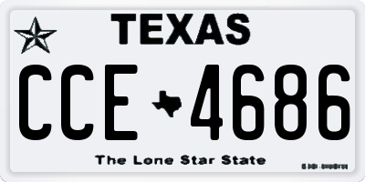 TX license plate CCE4686