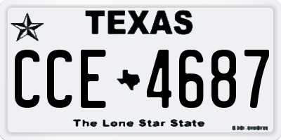 TX license plate CCE4687
