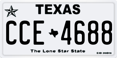 TX license plate CCE4688