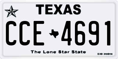 TX license plate CCE4691