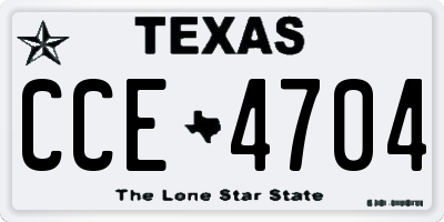 TX license plate CCE4704
