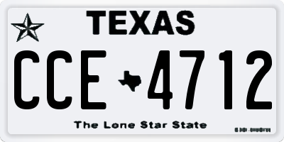 TX license plate CCE4712