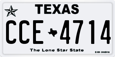 TX license plate CCE4714