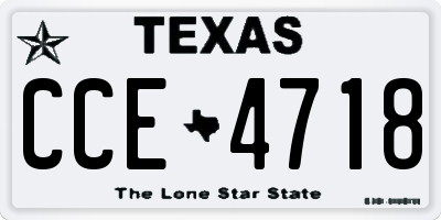 TX license plate CCE4718