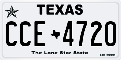 TX license plate CCE4720