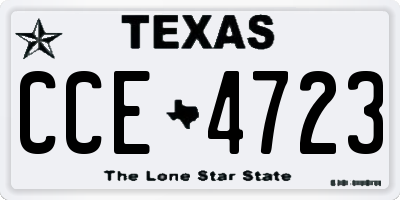 TX license plate CCE4723