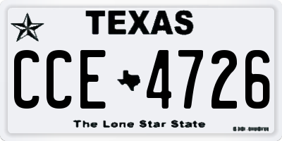 TX license plate CCE4726