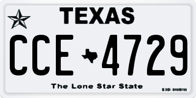 TX license plate CCE4729