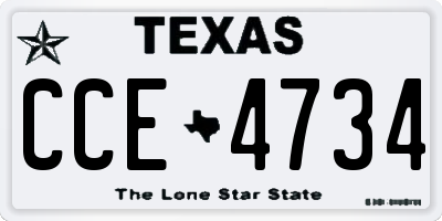 TX license plate CCE4734