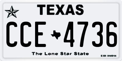 TX license plate CCE4736