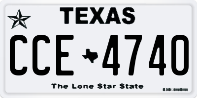 TX license plate CCE4740