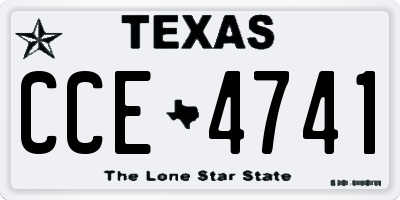 TX license plate CCE4741