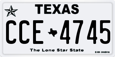 TX license plate CCE4745