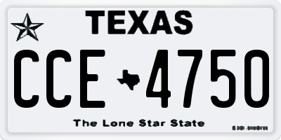 TX license plate CCE4750
