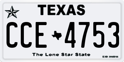 TX license plate CCE4753