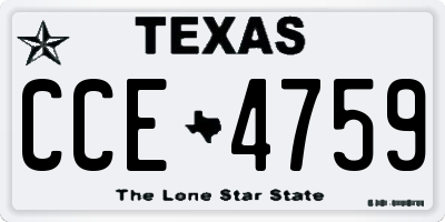 TX license plate CCE4759