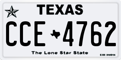 TX license plate CCE4762