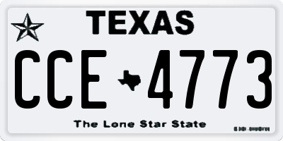 TX license plate CCE4773