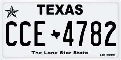 TX license plate CCE4782