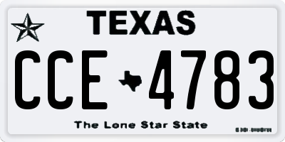 TX license plate CCE4783