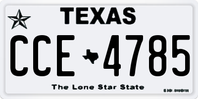 TX license plate CCE4785