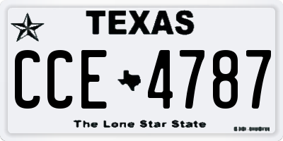TX license plate CCE4787