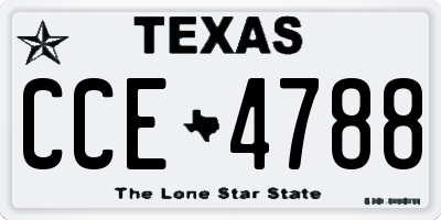 TX license plate CCE4788