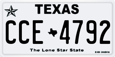 TX license plate CCE4792