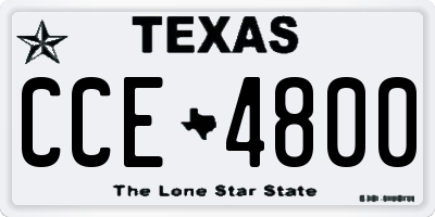 TX license plate CCE4800