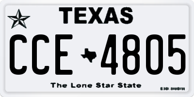 TX license plate CCE4805