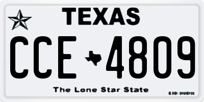 TX license plate CCE4809