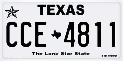 TX license plate CCE4811