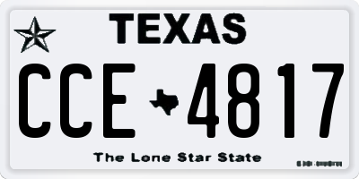 TX license plate CCE4817