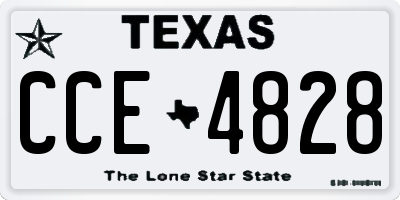 TX license plate CCE4828