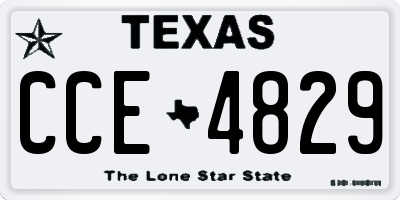 TX license plate CCE4829
