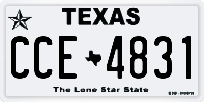 TX license plate CCE4831