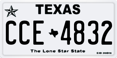 TX license plate CCE4832
