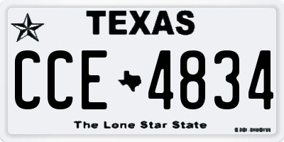 TX license plate CCE4834