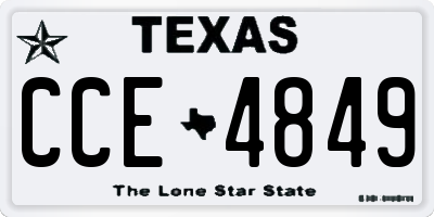 TX license plate CCE4849