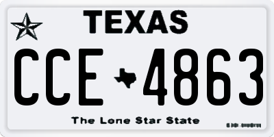 TX license plate CCE4863