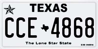 TX license plate CCE4868