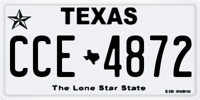 TX license plate CCE4872