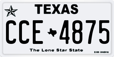 TX license plate CCE4875