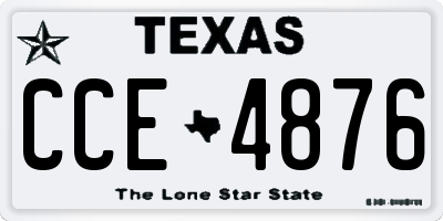 TX license plate CCE4876