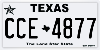 TX license plate CCE4877
