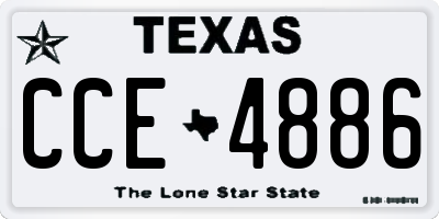 TX license plate CCE4886