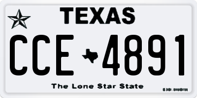 TX license plate CCE4891